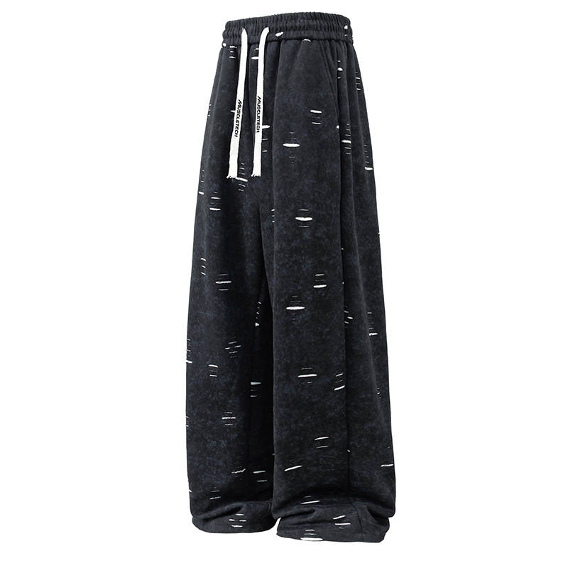 MUSCLETECH Casual Pants Unisex Thickened And Fleece Lined Straight Fit Pants