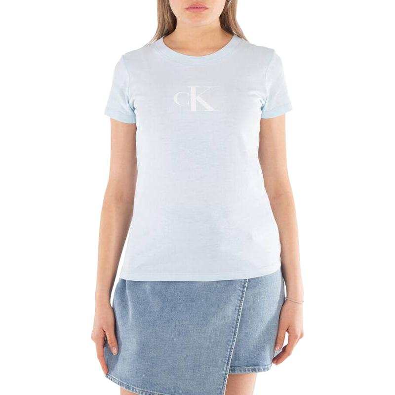 Calvin Klein T Shirts Women's Sky Blue Crew Neck