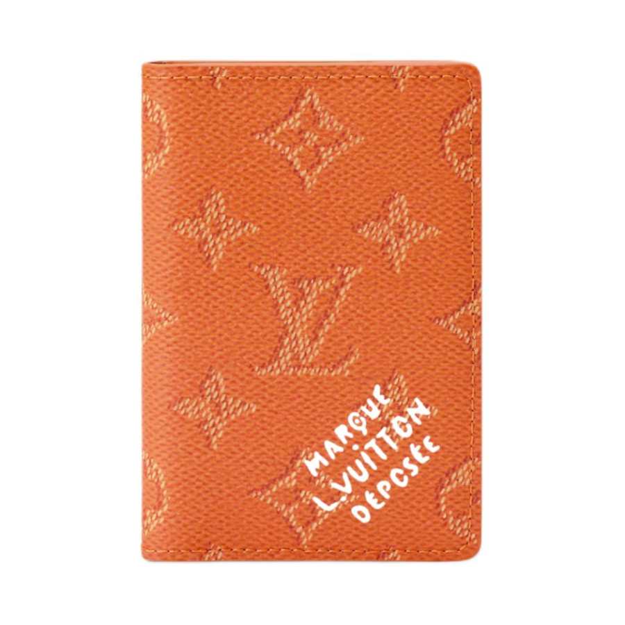 LOUIS VUITTON Pocket Organizer Coated Canvas Wallet Women's Caramel