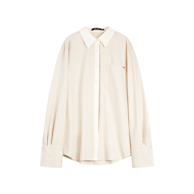 ELLE Shirts Women's Oat Lapel Moderate Shirt