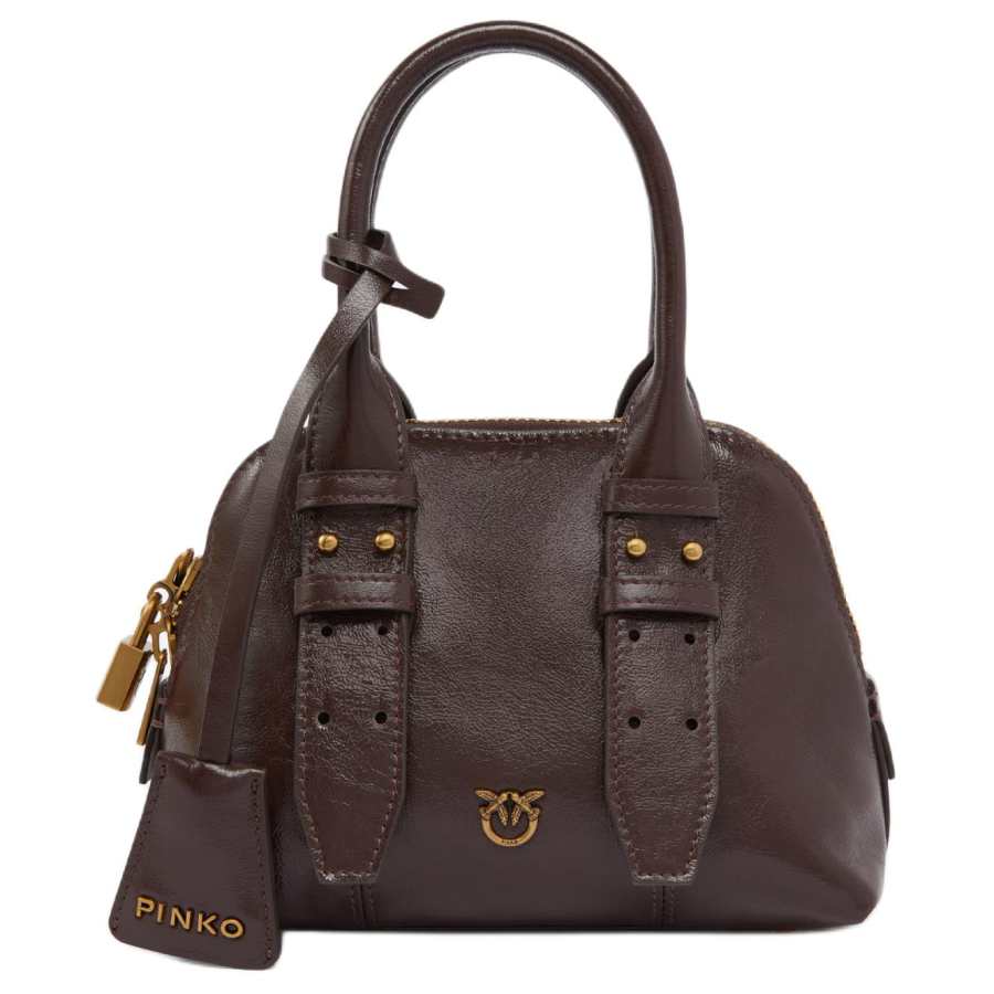 PINKO Cow Leather Handbag Small Women's Brown