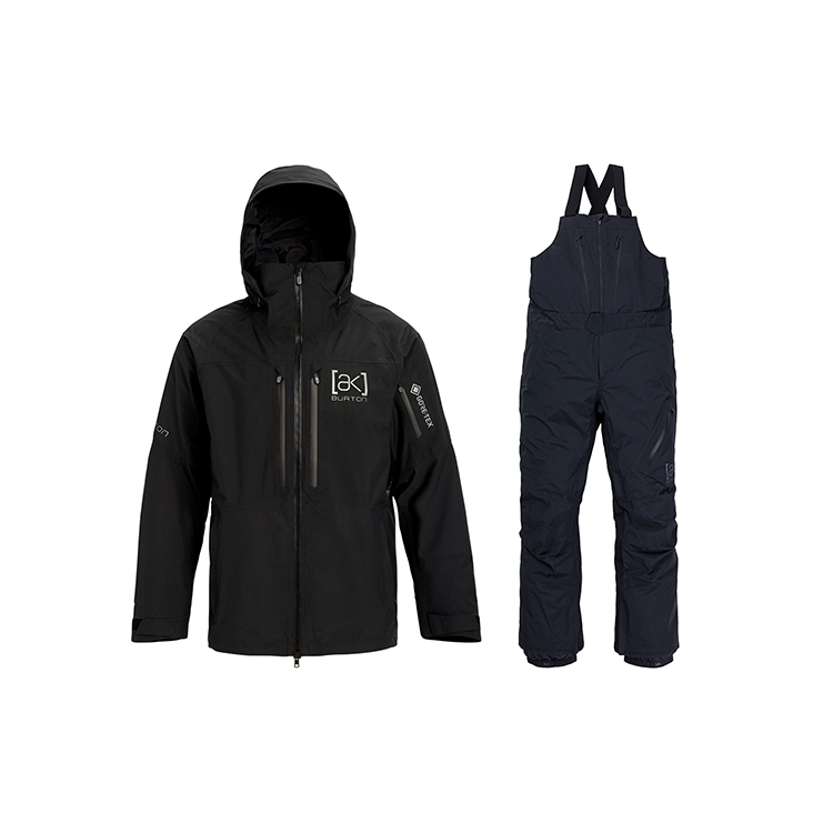 BURTON AK Ski Suit Sets Men's Set Black Top+Black Bottom W25