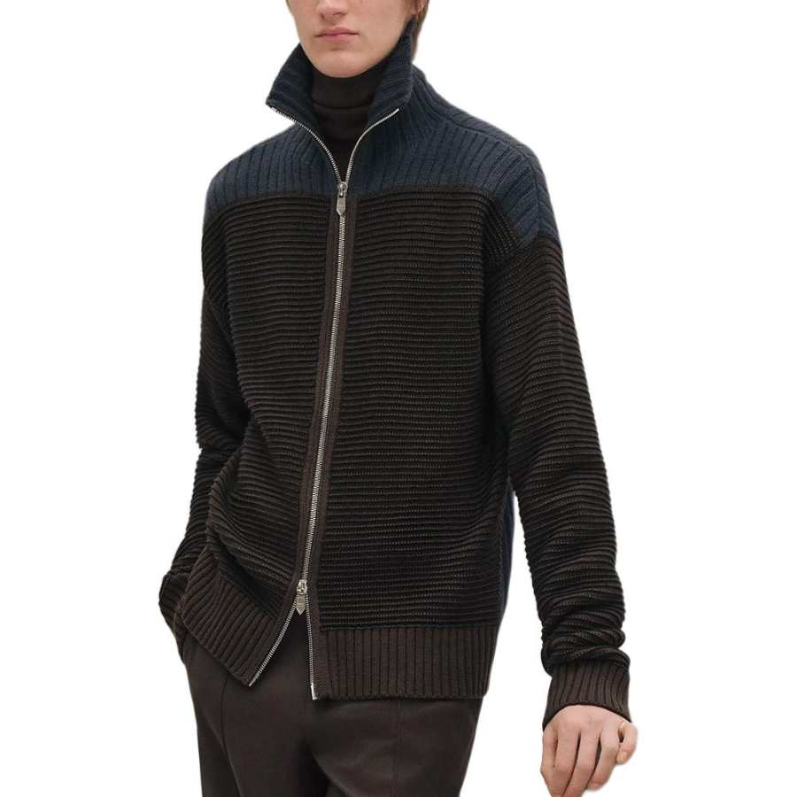 HERMES HERMES Sweaters Men's Multicolor Turtleneck Moderate Cardigan