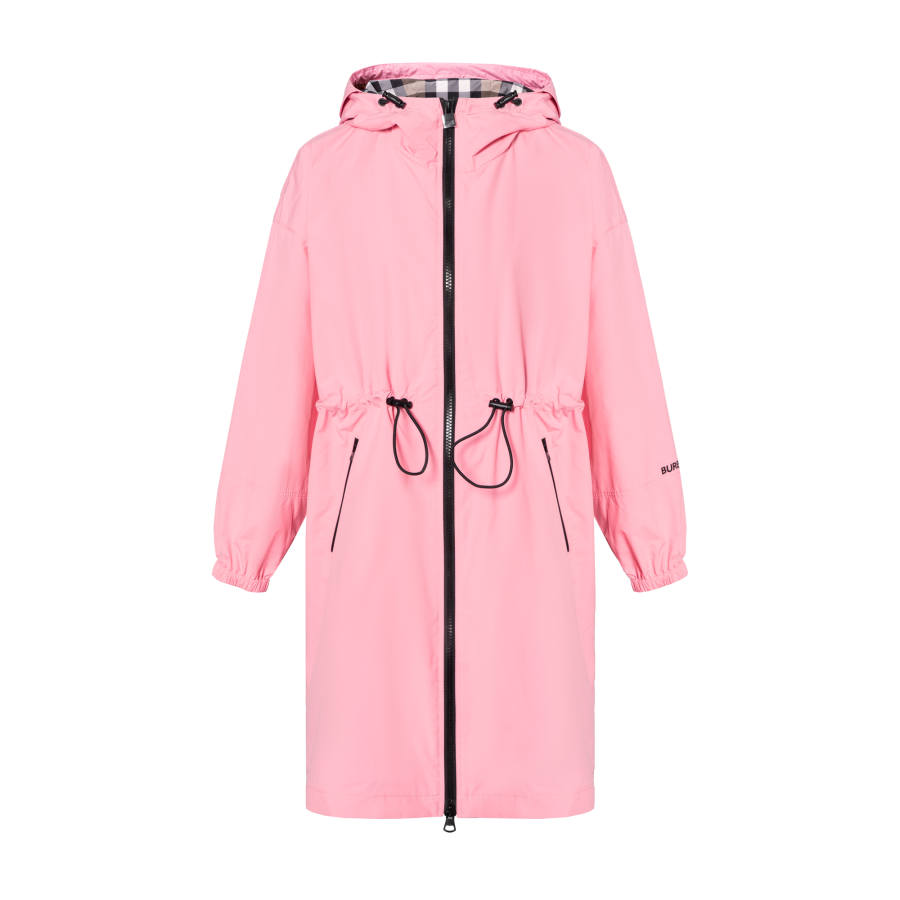 Burberry Trench Coats Women's Pink Hooded Non Detachable Moderate Other