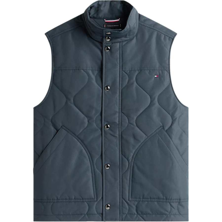 Tommy Hilfiger Vests Men's Denim Stand Collar