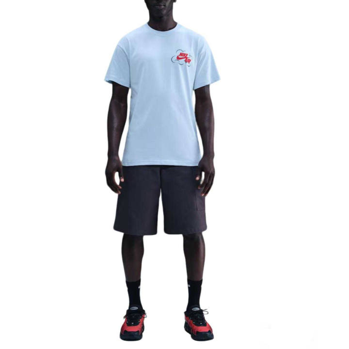 Nike Nike Sportswear T Shirts Men's Celestial Blue Crew Neck Moderate Straight Fit