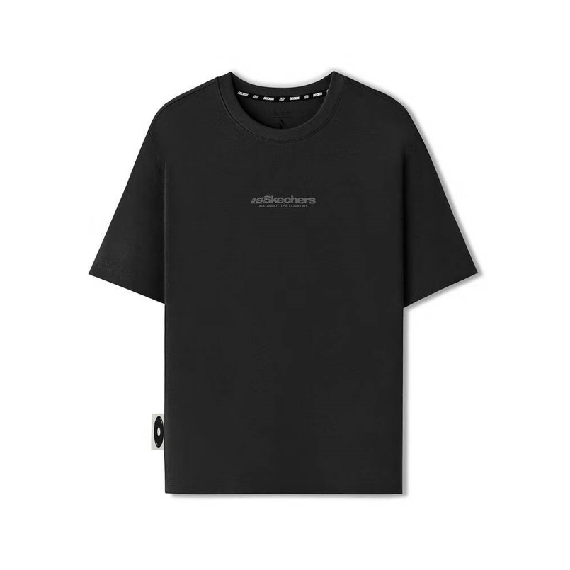 Skechers T Shirts Unisex Black 0018 Crew Neck Moderate