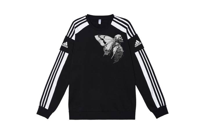 Adidas Adidas Sweatshirts Men's Black White Crew Neck Moderate Regular