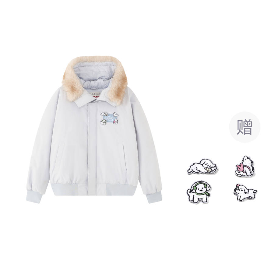 F426 F426 Puffer Jackets Unisex Fur Collar Thickened Parka Puffer Jacket