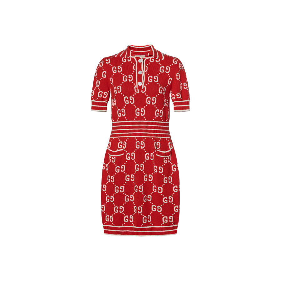 GUCCI Gg Monogrammed Polo Dress