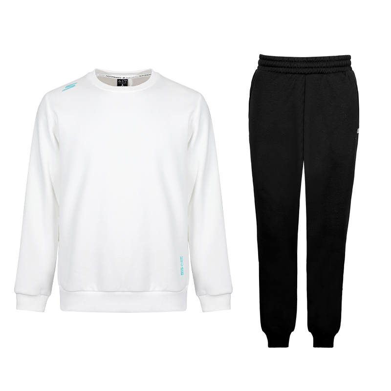 Skechers Fall Winter Crew Neck Thickened And Fleece Lined Knitted Fabric Long Sleeved Pants Two Piece Set