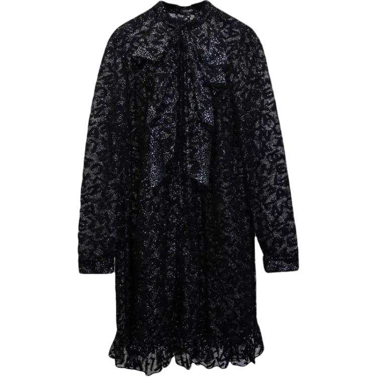 CHANEL 21B Long Sleeved Dress Women's Black