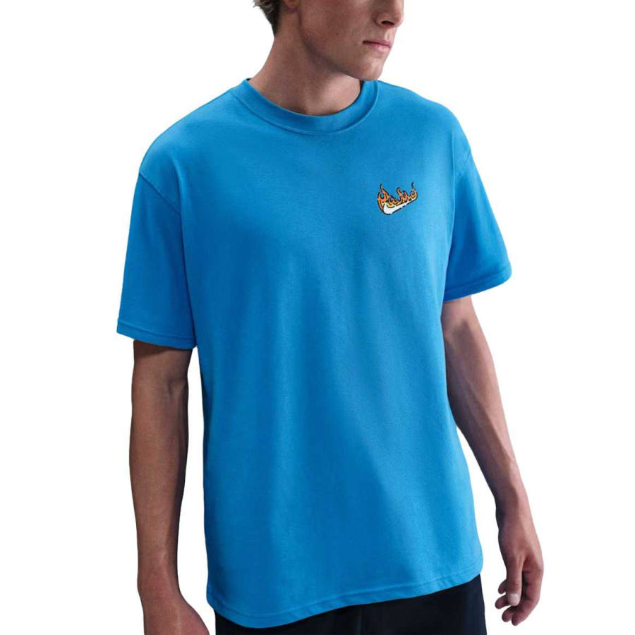 Nike Nike Sportswear T Shirts Men's Blue Crew Neck Moderate