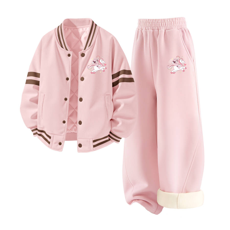 Disney Kids Casual Sportswear Crew Neck Thickened And Fleece Lined
