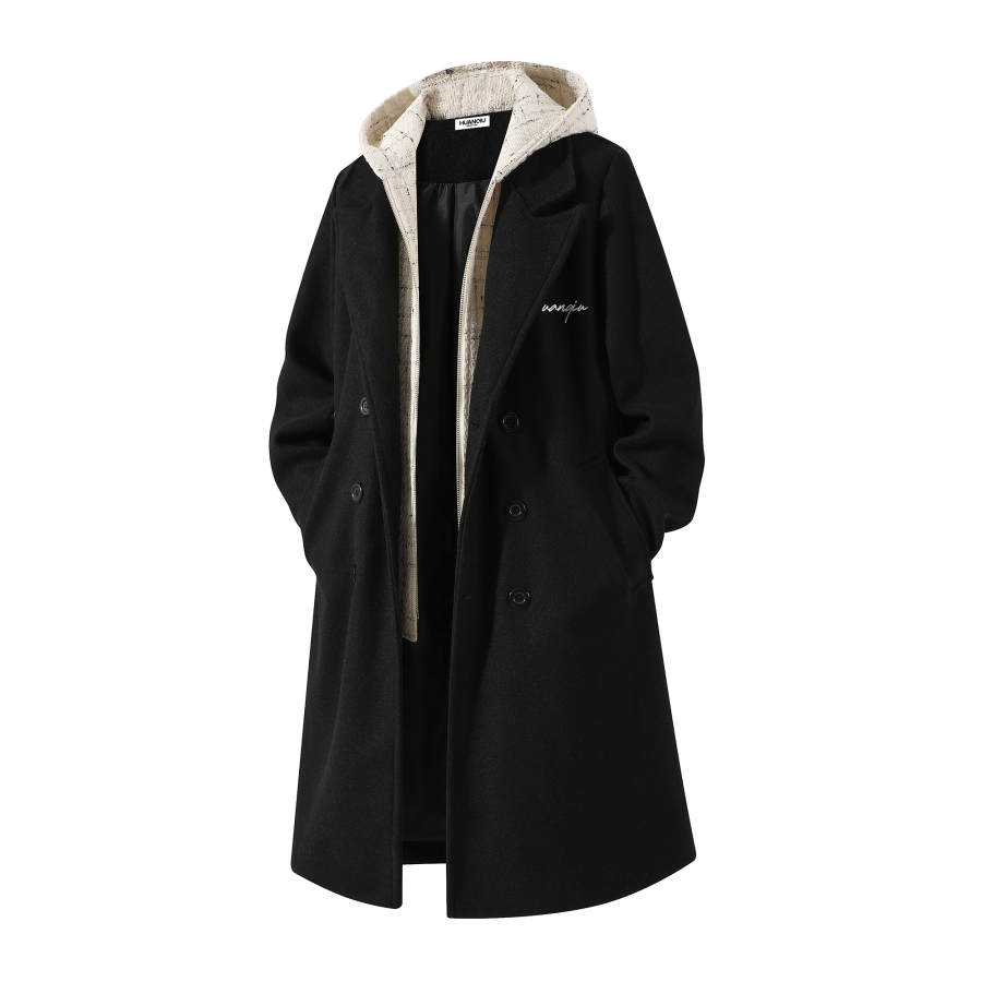 HUANQIU Coats Unisex Thickened Straight Fit