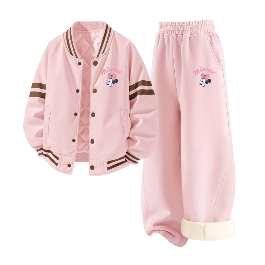 Disney Kids Casual Sportswear Crew Neck Thickened And Fleece Lined