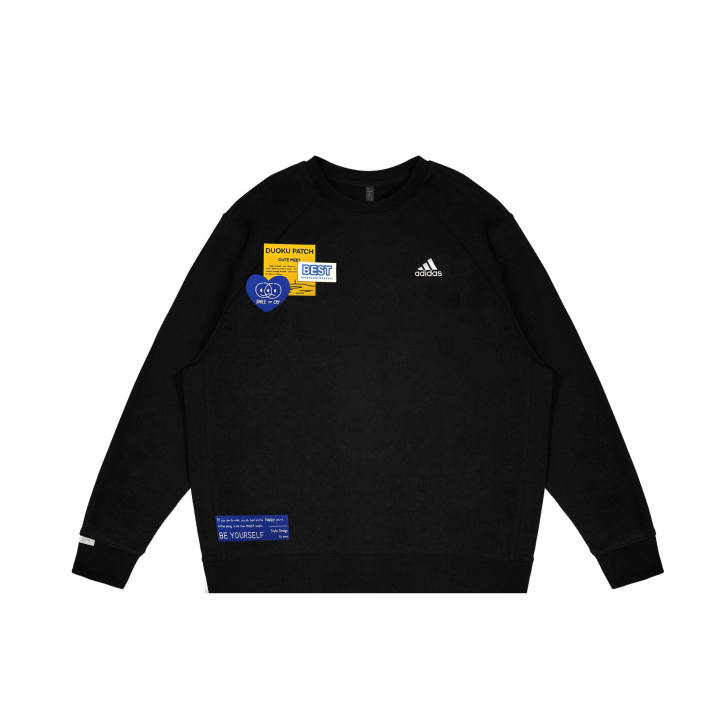 Adidas Adidas LABEL Sweatshirts Unisex Laughing And Crying Both Crew Neck Moderate Regular