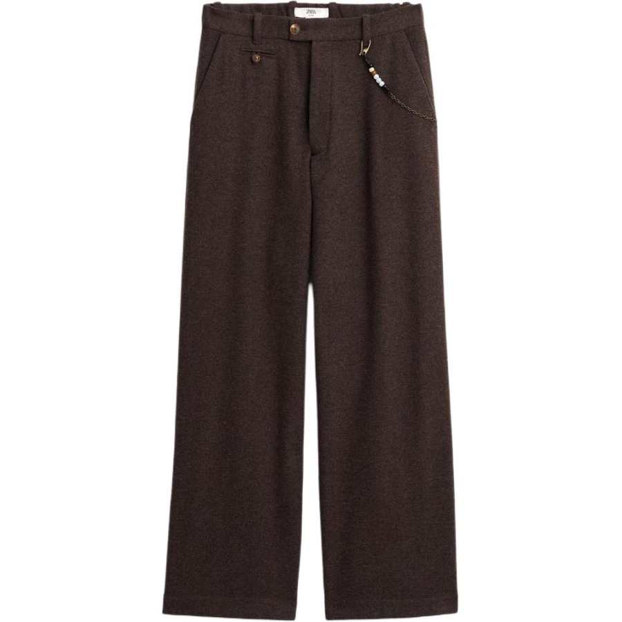 ZARA Casual Pants Men's Zebra Print Gray Moderate Wide Leg Pants