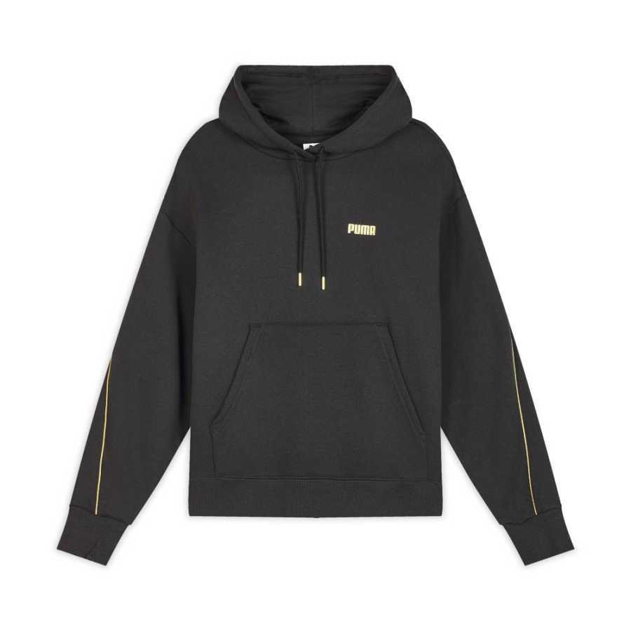 PUMA ESS+ FW25 MINIMAL GOLD Letter Sports Anti Cold Fleece Lined Thermal Hooded Long Sleeved Sweatshirt Women's