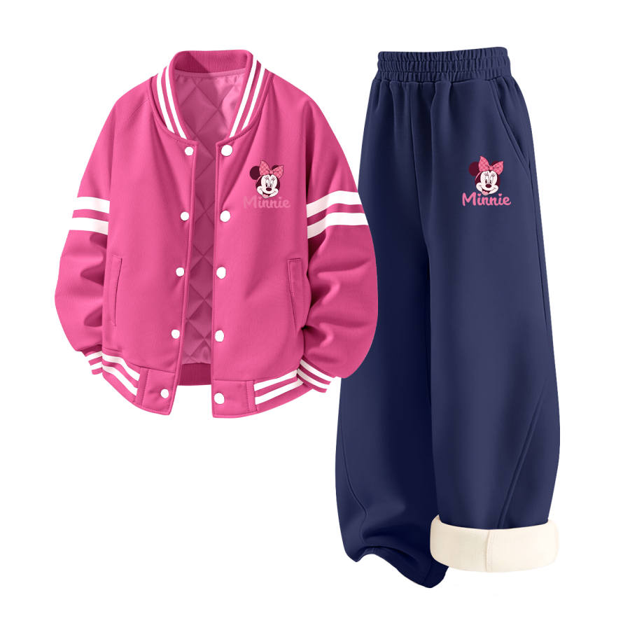Disney Kids Casual Sportswear Crew Neck Thickened And Fleece Lined