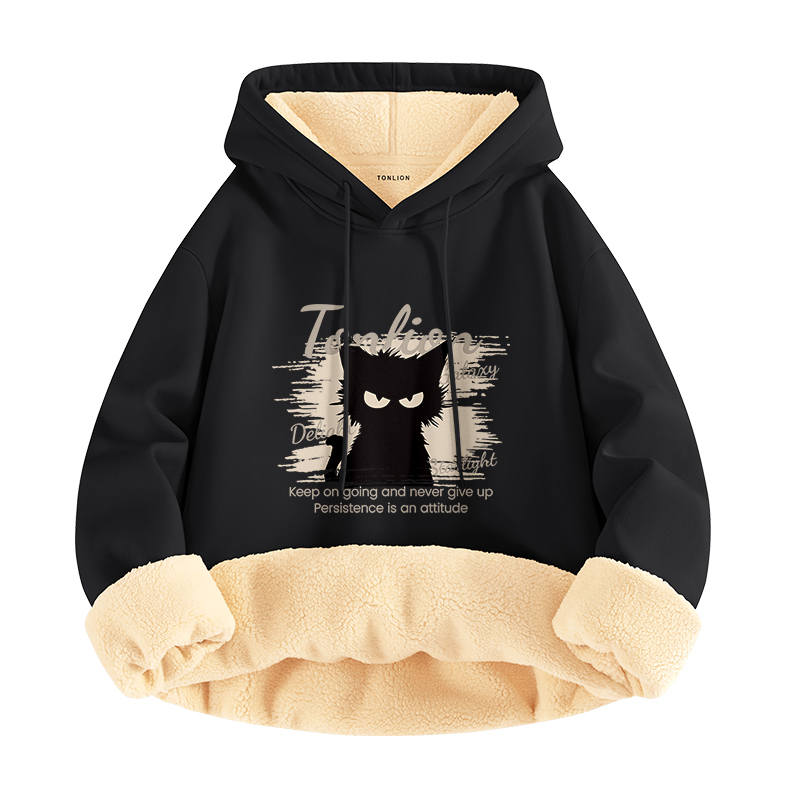 Tonlion Sweatshirts Unisex Hooded Thickened Heavyweight