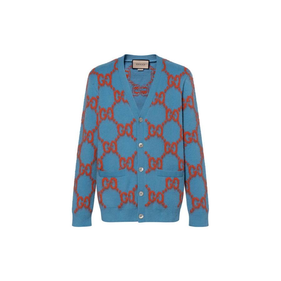 GUCCI Gg Intarsia Knit Cardigan