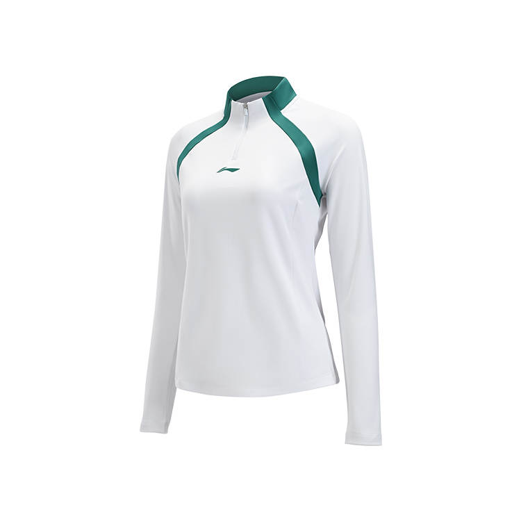 Li-Ning Li Ning T Shirts Women's Standard White Stand Collar