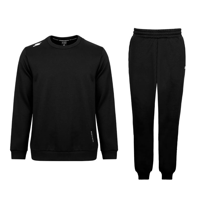 Skechers Fall Winter Crew Neck Thickened And Fleece Lined Knitted Fabric Long Sleeved Pants Two Piece Set
