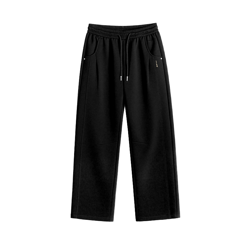 Jeep Casual Pants Unisex Black Moderate Straight Fit Pants