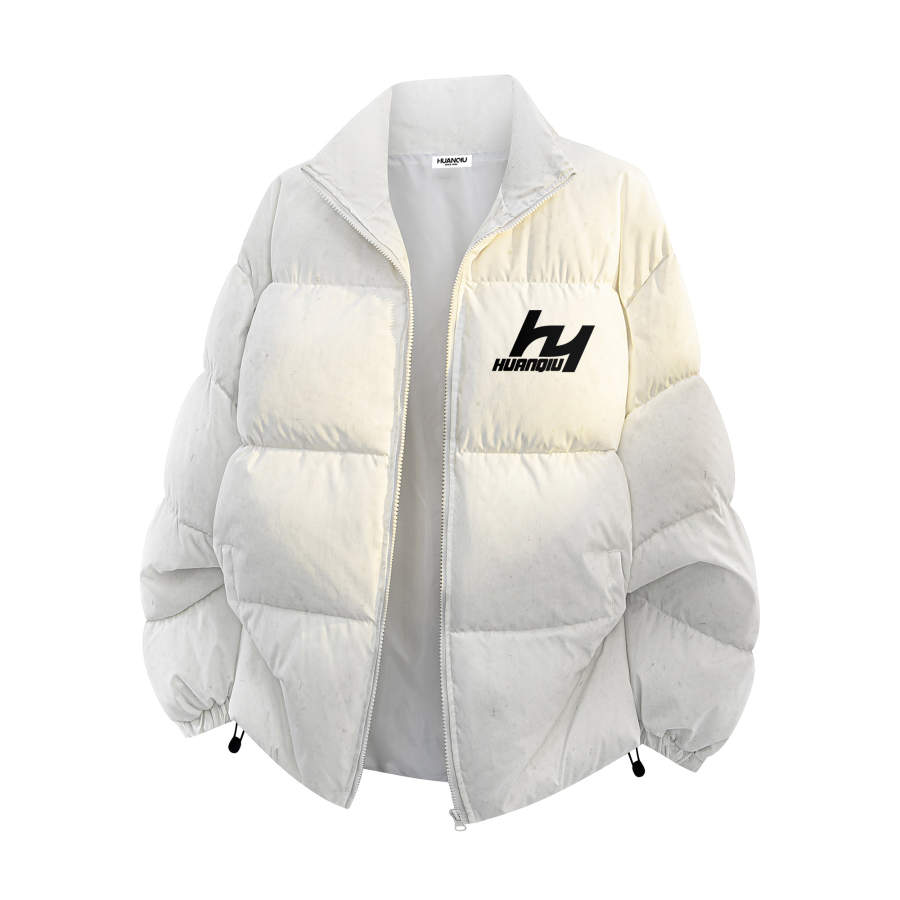 HUANQIU Puffer Jackets Unisex Stand Collar Thickened
