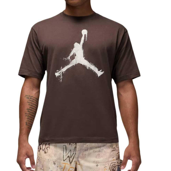 Jordan Jordan Brooklyn T Shirts Men's Baroque Brown/Sail Crew Neck Moderate Straight Fit