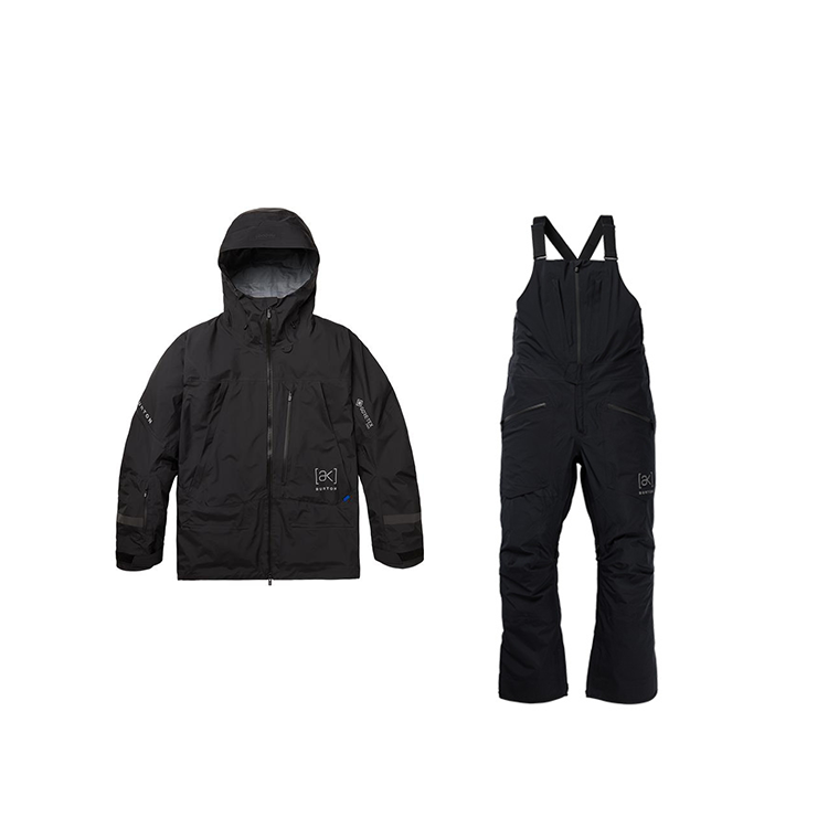 BURTON AK Ski Suit Sets Men's Set Black Top+Black Bottom