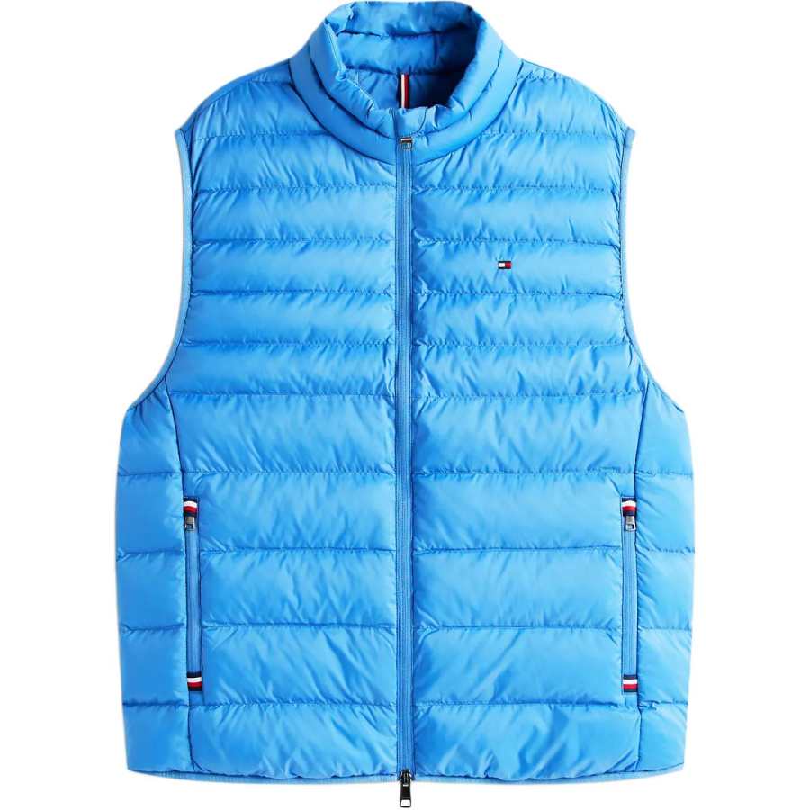 Tommy Hilfiger Down Vests Men's Dark Indigo Stand Collar Moderate Other