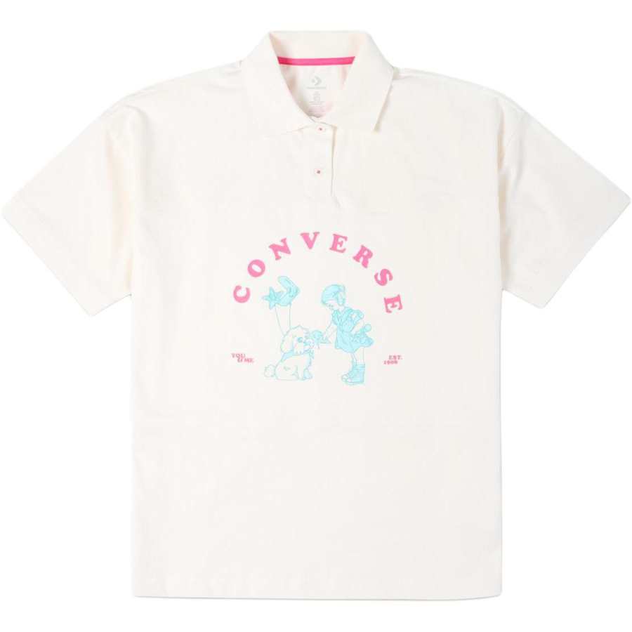 Converse NOSTALGIAOVER Polo Shirt Women's White