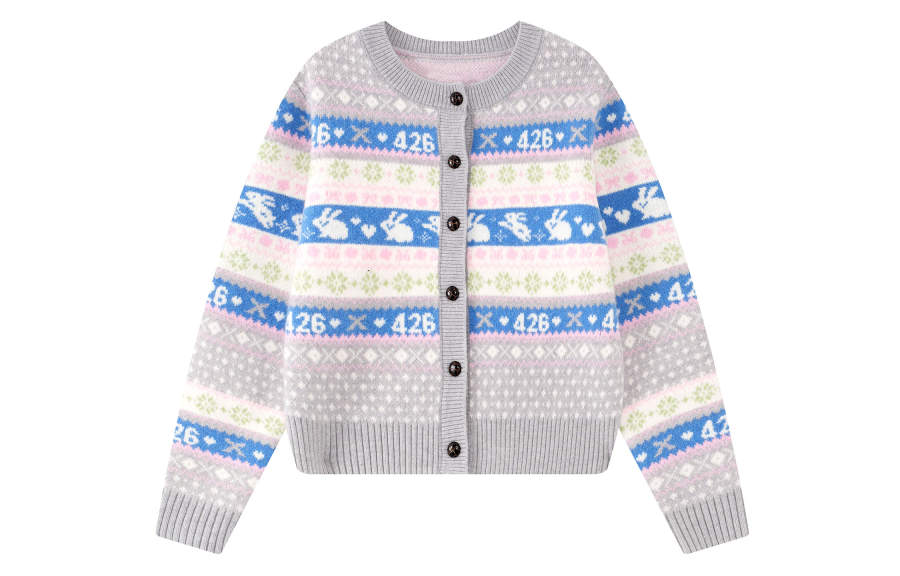 F426 Sweaters Women's Crew Neck Moderate Cardigan
