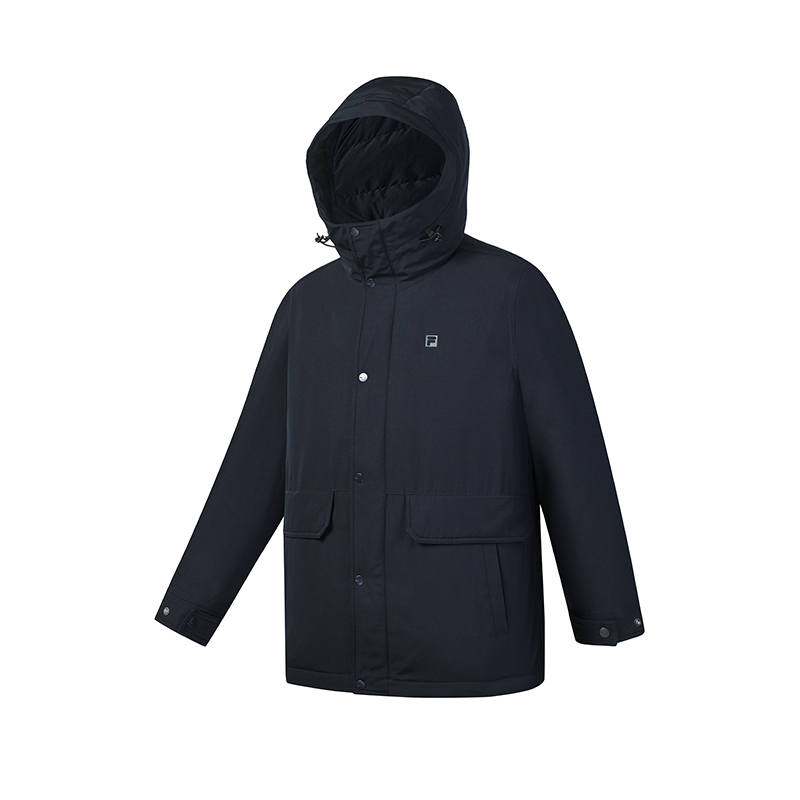 FILA Fitness Down Jackets Men's RD Royal Blue Hooded Moderate Down Jacket
