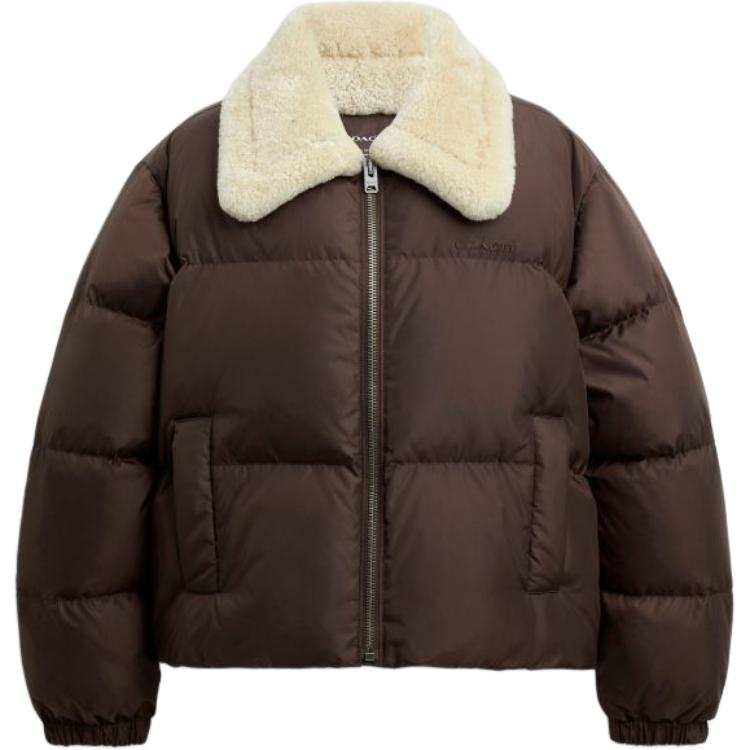 COACH COACH Down Jackets Women's Maple Brown Lapel Moderate Other