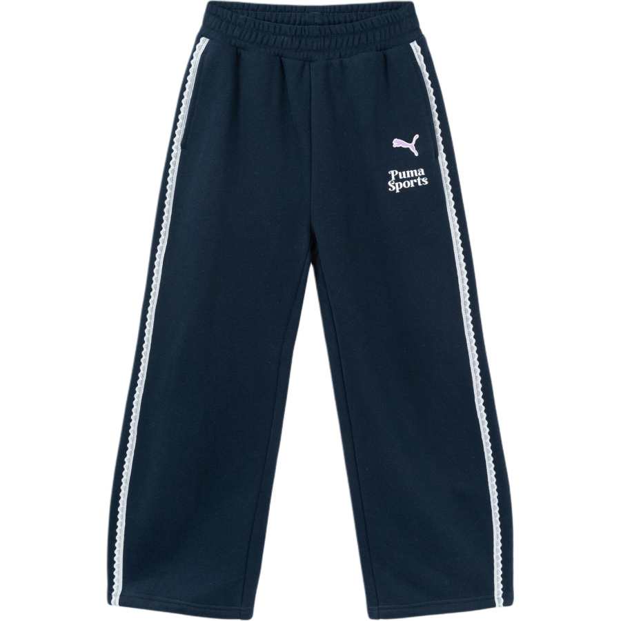 PUMA Full Length Pants Sportstyle Fleece Lined Casual Sports Campus Versatile Everyday Straight Fit Pants Dark Blue