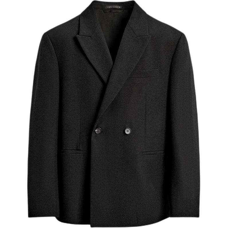 ZARA Business Suits Men's Black Lapel Moderate Business Suit