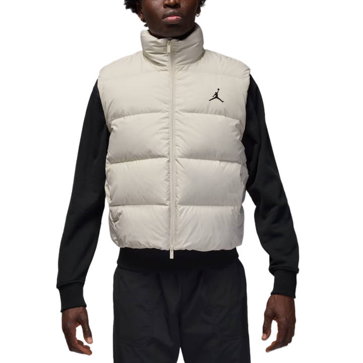 Jordan Jordan Flight Down Vests Men's Light Ore Brown/Black Stand Collar Thickened Other