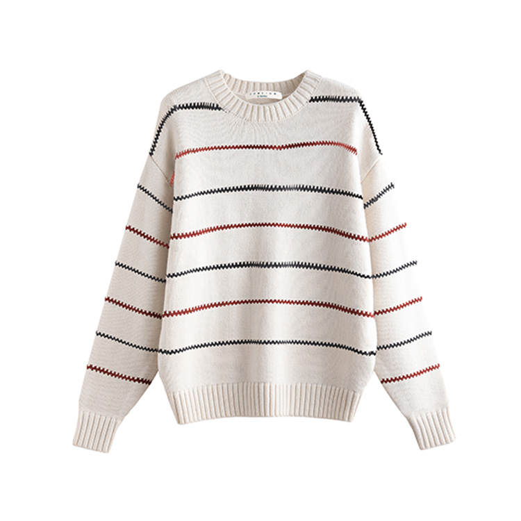 Tonlion Knitwear Women's White Tone Crew Neck Moderate Base Layer