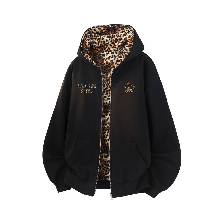 HUANQIU Sweatshirts Unisex Hooded Moderate Cardigan