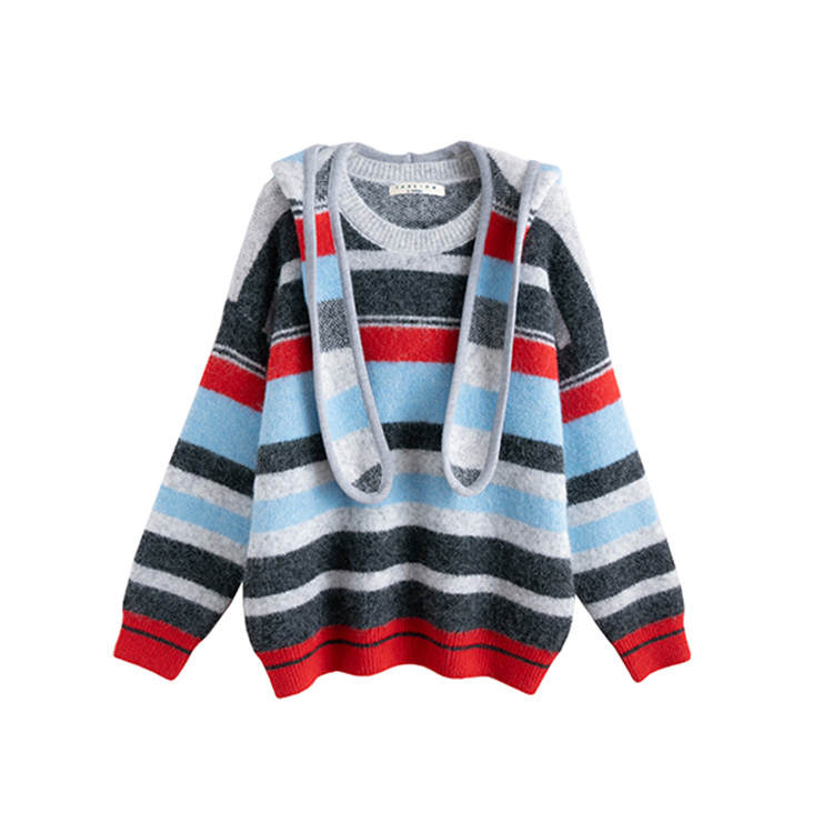 Tonlion Knitwear Women's Blue Tone Crew Neck Moderate