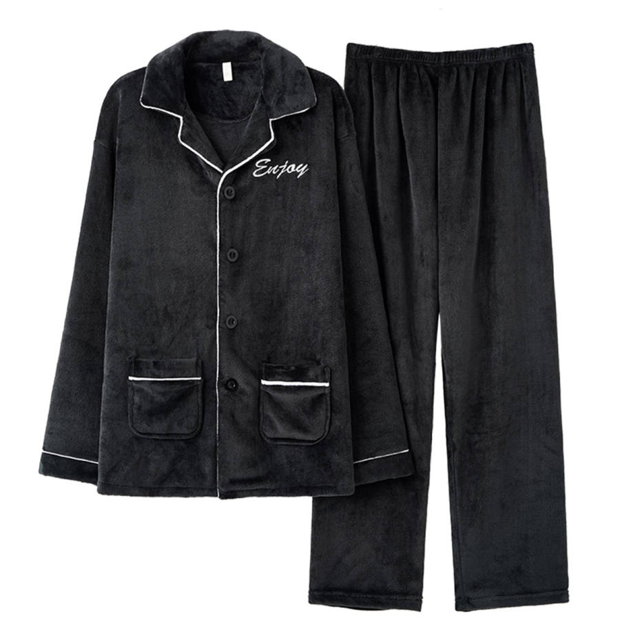MIIOW Winter Thermal Loungewear Thickened And Fleece Lined Fall Winter Soft Skin Friendly And Comfortable Flannel