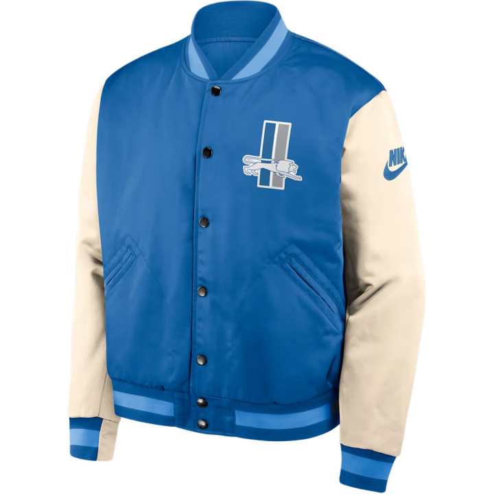 Nike Nike Detroit Lions Rewind Legacy Men's Nike Nfl Full-Snap Bomber Jacket