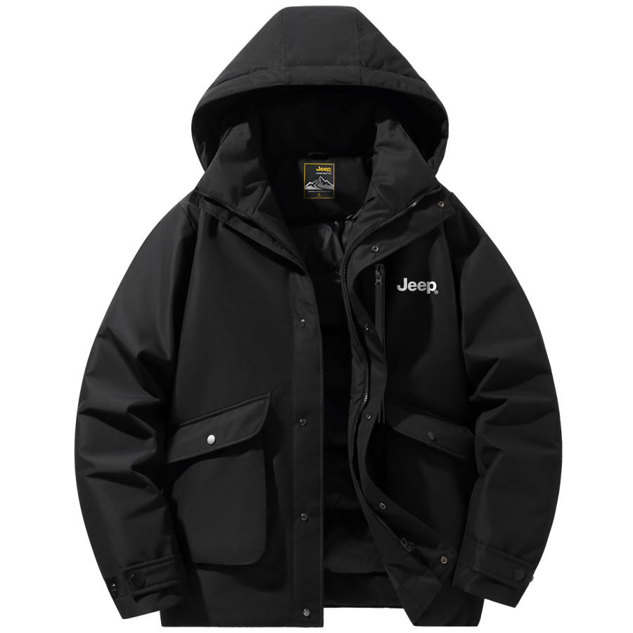 Jeep Puffer Jackets Unisex Hooded Moderate Puffer Jacket