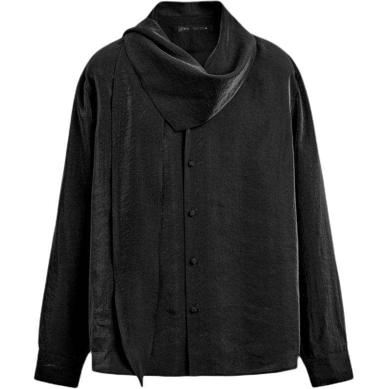 ZARA Shirts Men's Black V Neck Moderate