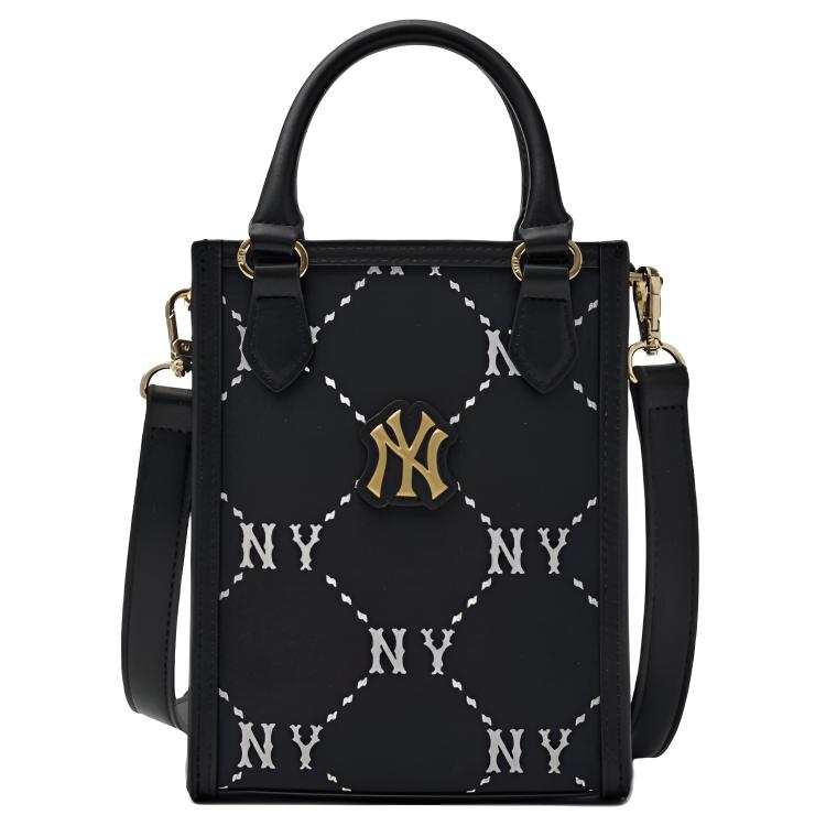 MLB Diamond Monogram Polyester Tote Bag, Shopping Bag, Shoulder Bag, Crossbody Bag, Handbag Mini Women's Black