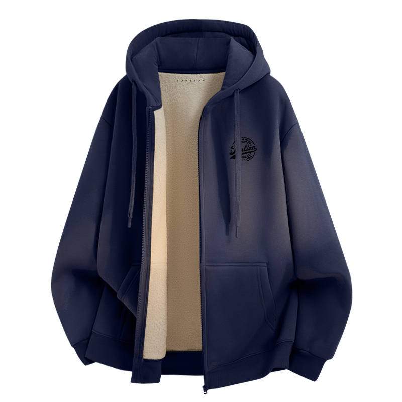 Tonlion Sweatshirts Unisex Hooded Non Detachable Thickened