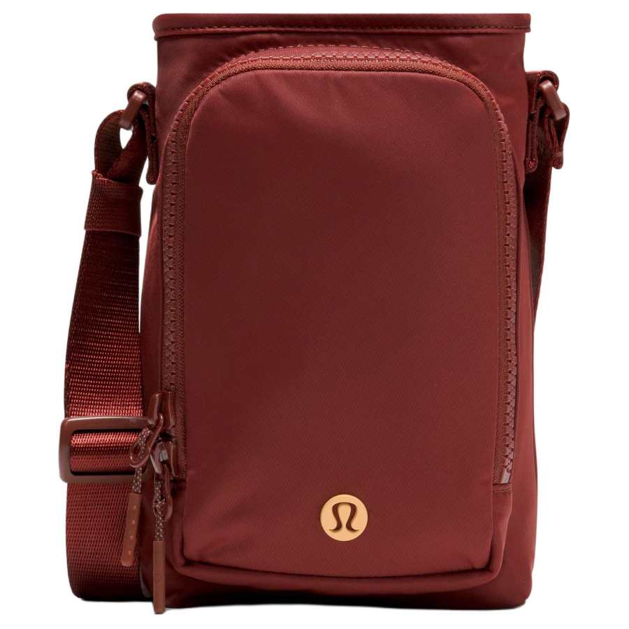 Lululemon Front Side Pocket Crossbody Bags Unisex Rock Wood Orange